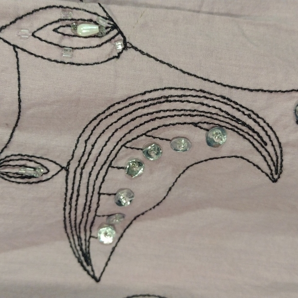 PURPLE MIDI SKIRT RHINESTONES & PEARLS - Picture 3 of 5